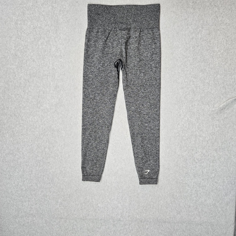 Gymshark Women Activewear Pants M Gray Legging Yoga 22" Inseam Logo